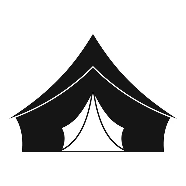 Tent met een driehoekige dak-pictogram, eenvoudige stijl — Stockvector