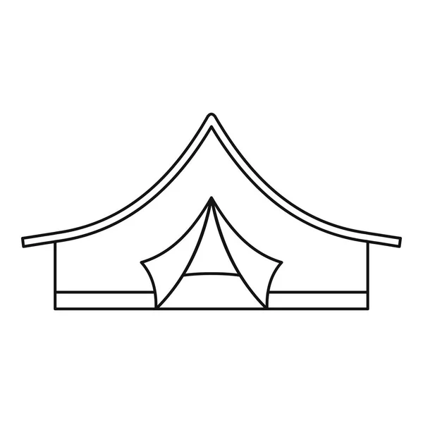 Camping tent pictogram, Kaderstijl — Stockvector