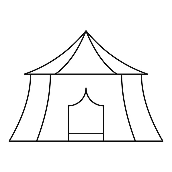Symbol für Wander- und Zeltlager, Umriss des Stils — Stockvektor