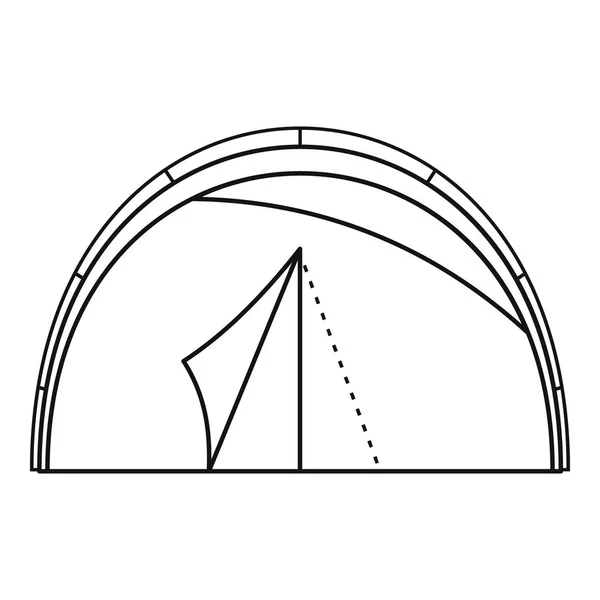 Ícone de tenda semicircular, estilo esboço — Vetor de Stock
