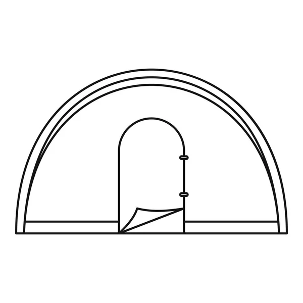 Ícone de barraca de acampamento cúpula, estilo esboço — Vetor de Stock