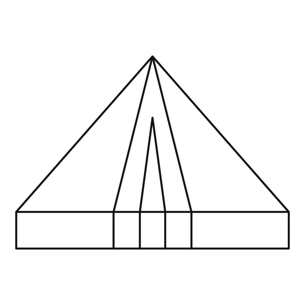Turistický trojúhelník stan ikona, styl osnovy — Stockový vektor