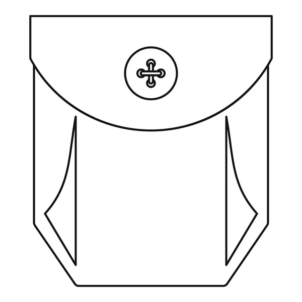 Bolsillo con icono de válvula, estilo de contorno — Archivo Imágenes Vectoriales