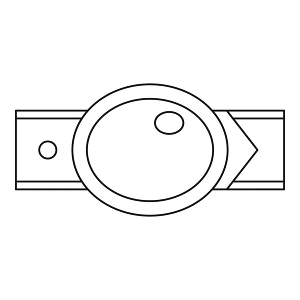 Icono de hebilla ovalada, estilo de contorno — Vector de stock