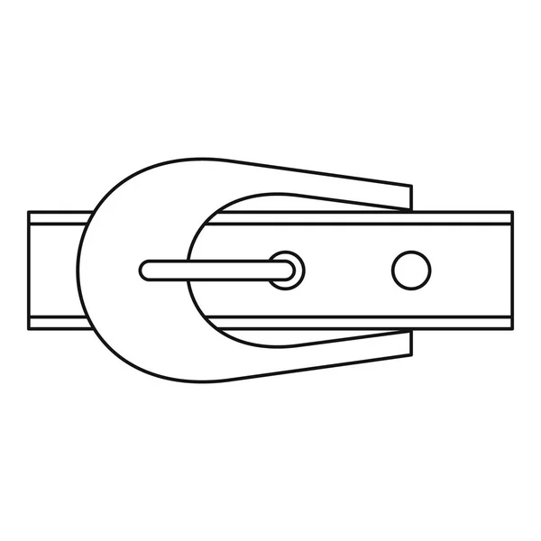 Cinturón estrecho con el icono de la hebilla, estilo de contorno — Archivo Imágenes Vectoriales