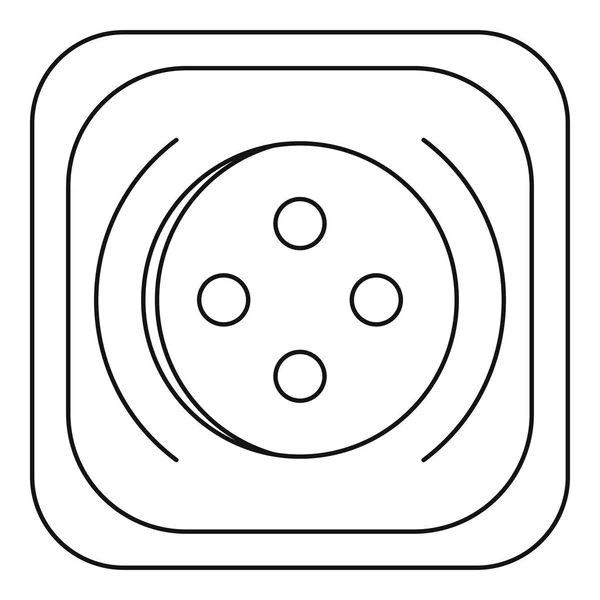 正方形ボタンのアイコン、アウトラインのスタイル — ストックベクタ