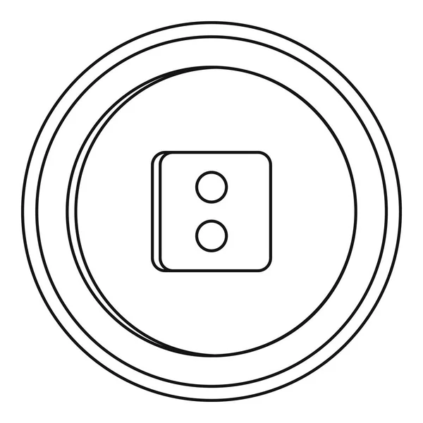 Иконка круглой кнопки, стиль контура — стоковый вектор