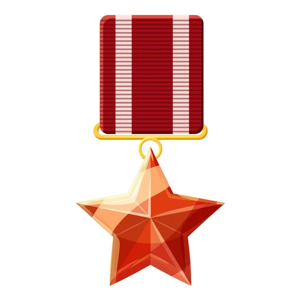 Ordre rouge avec icône étoile, style dessin animé — Image vectorielle