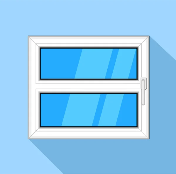 Műanyag ablak-val kék ég üveg és fogantyú ikon — Stock Vector