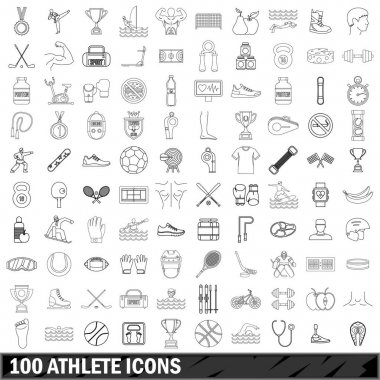 100 sporcu Icons set, anahat stili