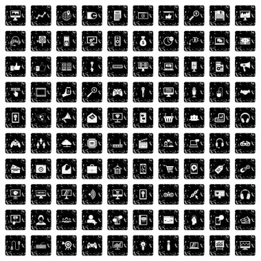 En iyi 100 web ve mobil Icons set, grunge tarzı