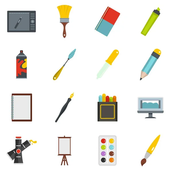 Design e desenho ícones de ferramentas definidas em estilo plano —  Vetores de Stock