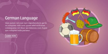 Almanca dil afiş yatay, karikatür tarzı