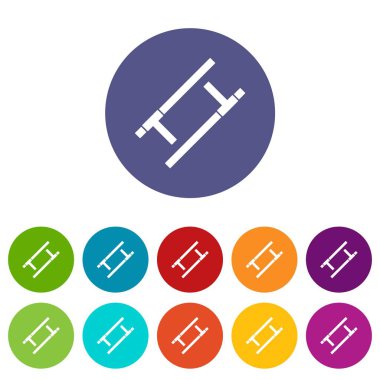 Düz vektör Tonfa Icons set