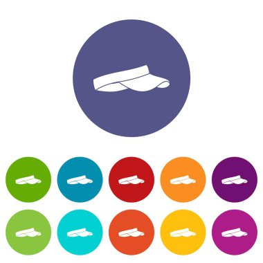 Düz vektör Golf Sahası navigator Icons set