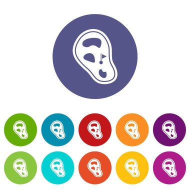 Düz vektör Golf güneşlik Icons set