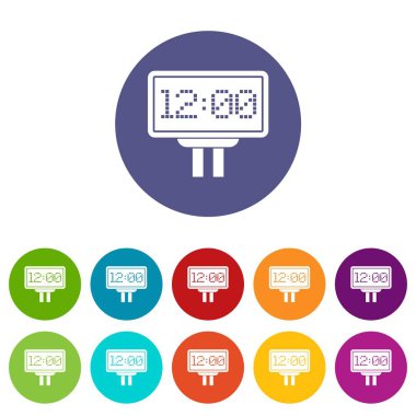 Düz vektör çetele Icons set