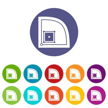 Düz vektör ceket Icons set