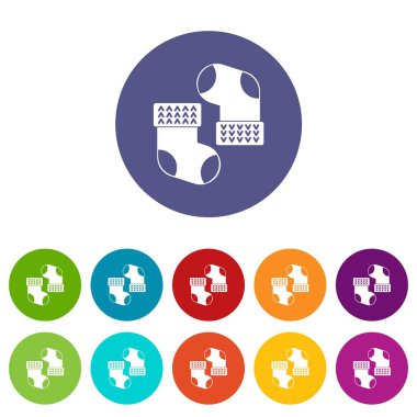 Simgeler kümesi düz vektör bebek çorap