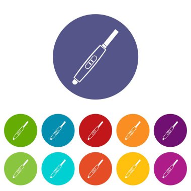 Düz vektör ambulans acil van Icons set