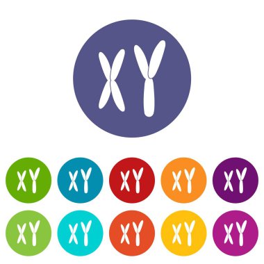 Cam içki ve elma simgeler düz vektör ayarla