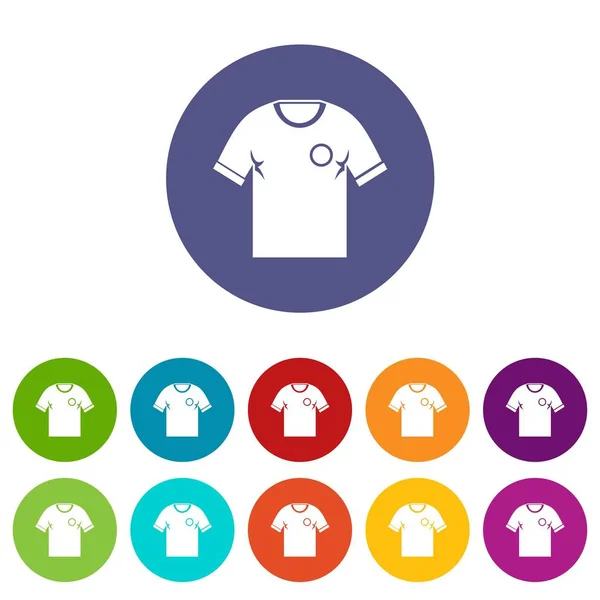 Набір іконок футбольної сорочки плоский вектор — стоковий вектор