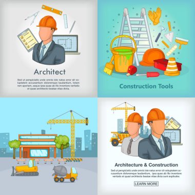 Mimari afiş kümesi, karikatür tarzı