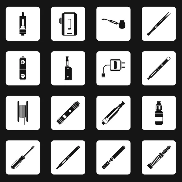 Vaping-Symbole setzen Quadrate-Vektor — Stockvektor