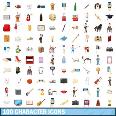 100 karakter simgeler ayarla, tarzı çizgi film