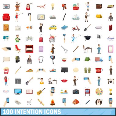 100 niyeti simgeler ayarla, tarzı çizgi film