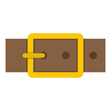 İzole kare altın toka simgesi