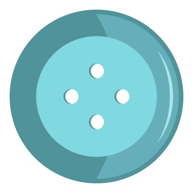 İzole mavi giyim düğme simgesi