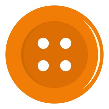 İzole turuncu dikiş düğme simgesi