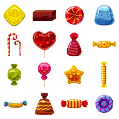 Tatlılar Pastalar Icons set, karikatür tarzı