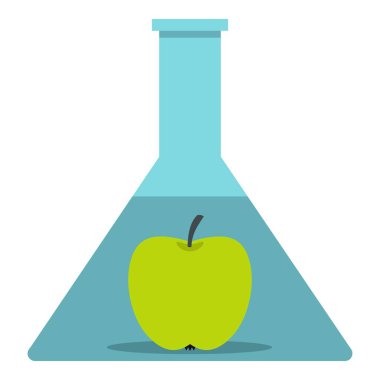 Yeşil elma izole cam test şişesi simgesi