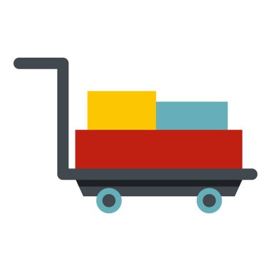 İzole bavul simgesi ile Bagaj arabası