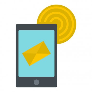Akıllı telefon e-posta simgesi izole gönderme