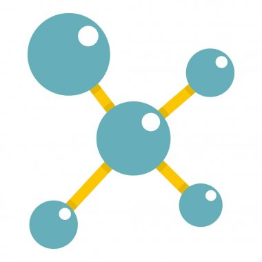 İzole mavi molekül yapısı simgesi