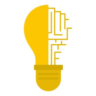 Devre kartı ampul simgesi izole içinde