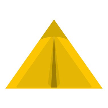 Sarı turist çadır seyahat ve kamp simgesi