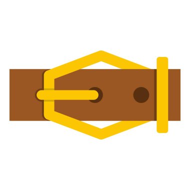 İzole kahverengi deri kemer simgesi