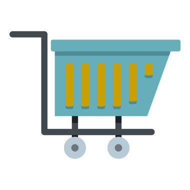 İzole mavi alışveriş arabası kutsal kişilerin resmi