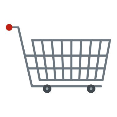 Büyük metal alışveriş arabası simge izole
