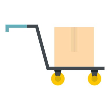 El arabası ile izole karton kutu simgesi
