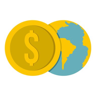 İzole küre ve Doları para simgesi