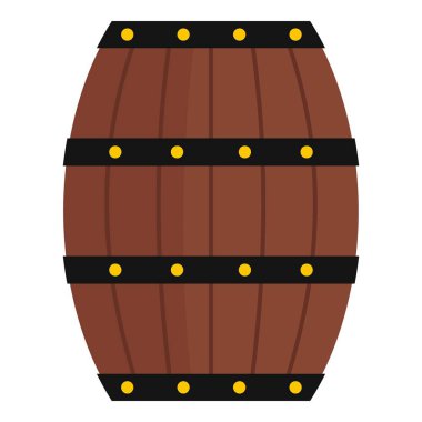 İzole şarap ahşap varil simgesi