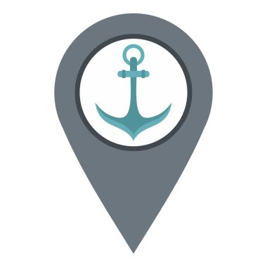 Gri harita göstergesi ile izole tutturucu simgesi simgesini