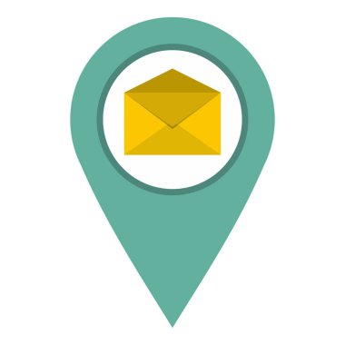 İzole coğrafi etiket posta simgesini