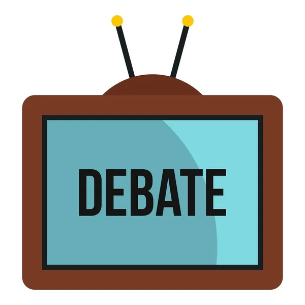 Retro TV con palabra de debate en el icono de la pantalla — Vector de stock