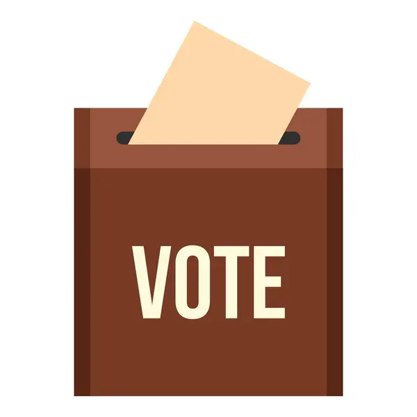 Brown ballot box for collecting votes icon — Stock Vector